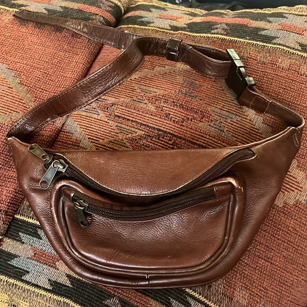 Brown Leather Waist Bag / Belt Bag - Classic Everyday Carry